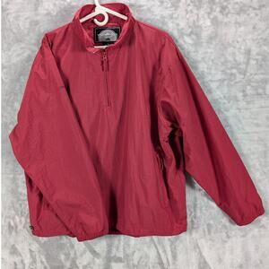 Weatherproof Golf pullover Mens Large Red Quarter Zip Long Sleeve Rain Jacket